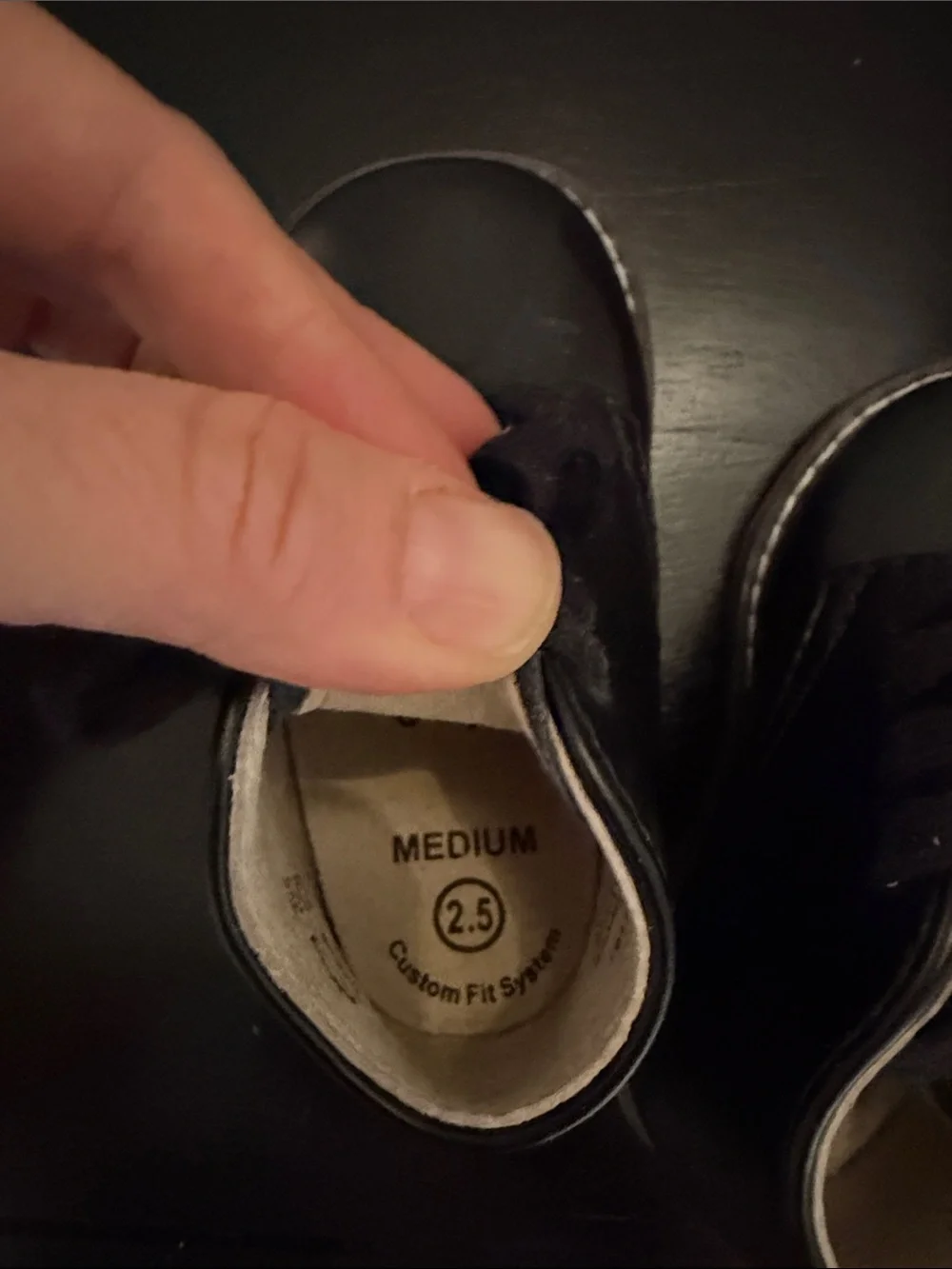 Footmates Black Leather Kids Lace-Up Shoes